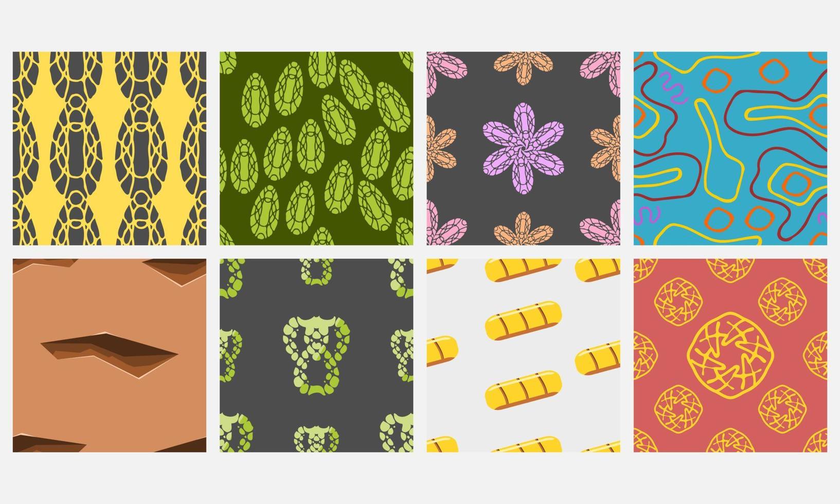 A collection of seamless patterns with abstract themes and high artistic value. Suitable for use on fabrics, book covers, invitations, or walls of homes and offices vector