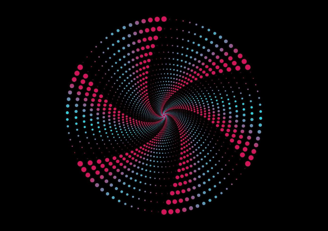 Fondo abstracto punto espiral color rosa y azul con ilustración de vector de fondo