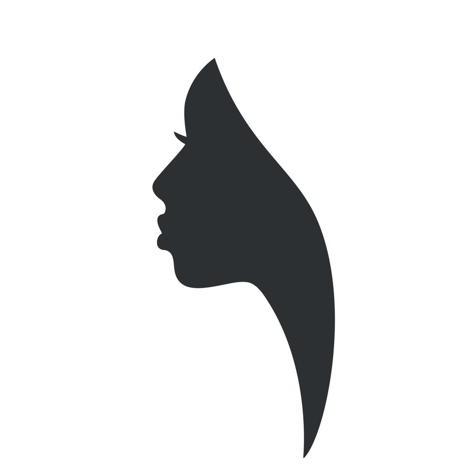 African american woman profile. Pretty face silhouette. Vectro illustration on white background vector