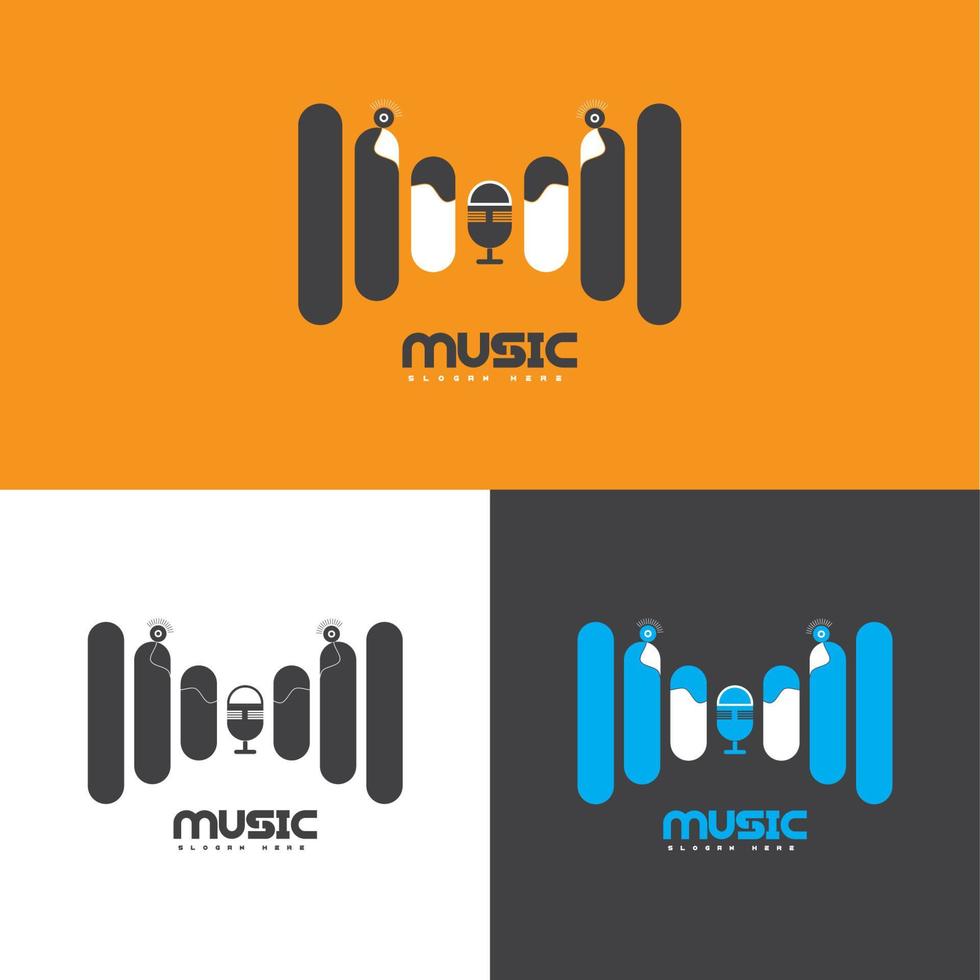 diseño de logotipo de música con vector premium de concepto moderno