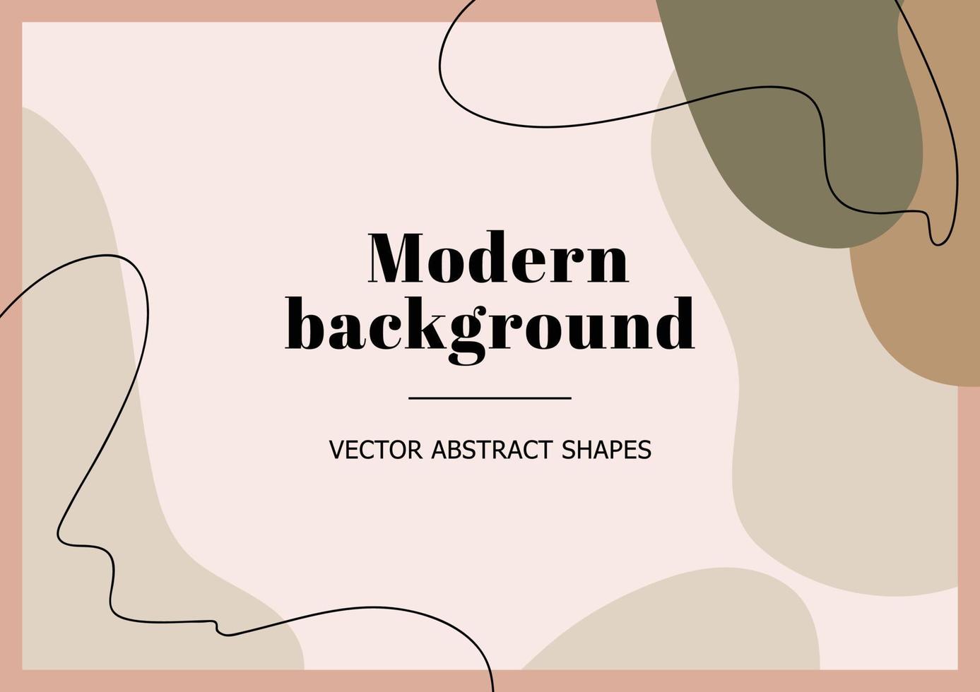 Fashion stylish templates with organic abstract shapes and line in nude pastel colors. Neutral background in minimalist style. Contemporary vector Illustration