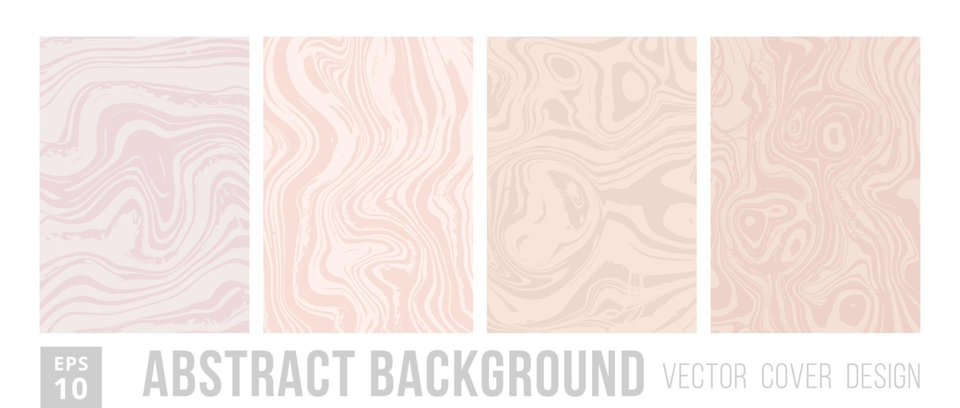 Set of abstract background design with texture marble for branding. Modern pastel cover design with wavy beige brush. Minimalistic banners with space for text and title. Vector illustration