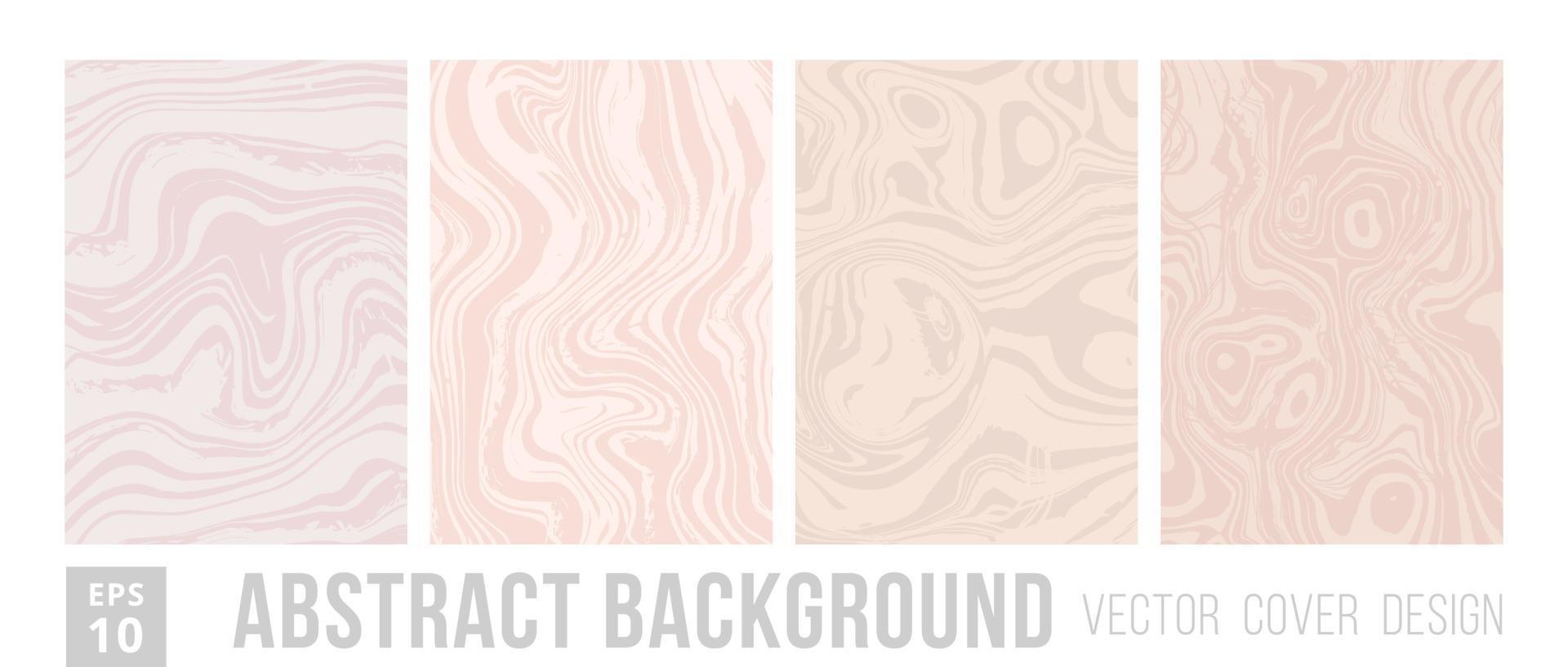 Set of abstract background design with texture marble for branding. Modern pastel cover design with wavy beige brush. Minimalistic banners with space for text and title. Vector illustration