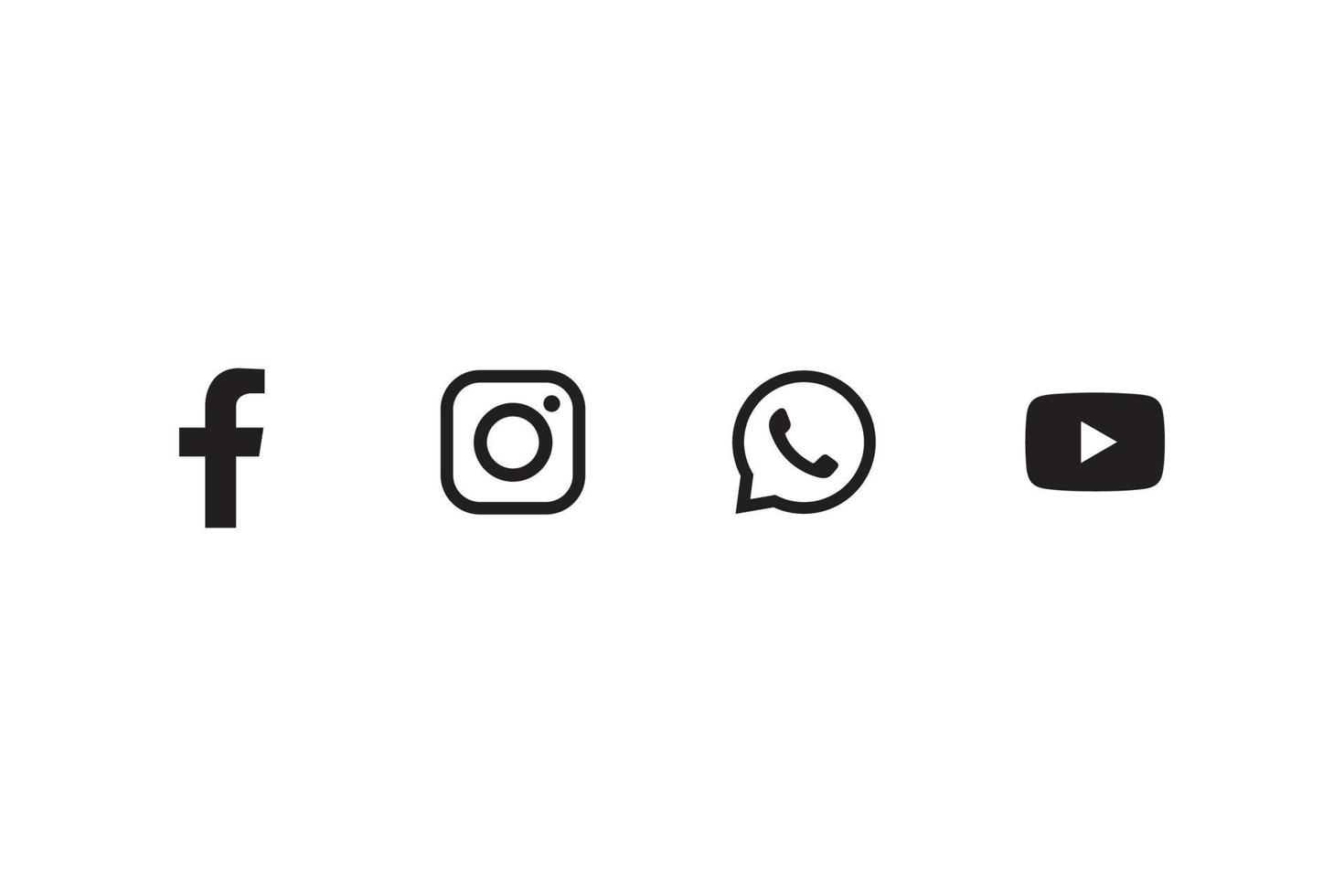 Set of social media icons in white background vector