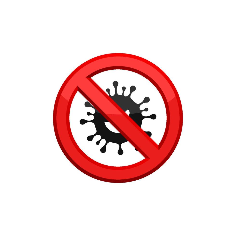 prohibición virus icono eps 10 vector