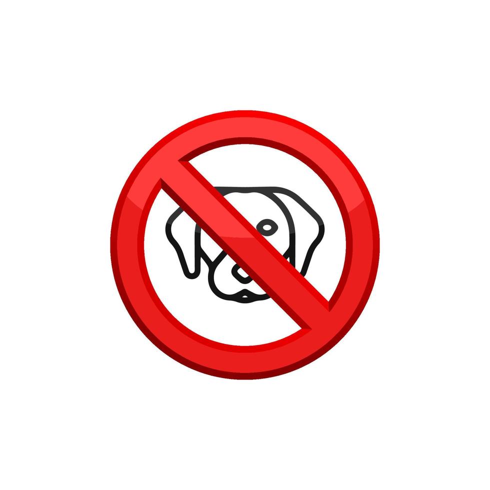 prohibición perro icono eps 10 vector