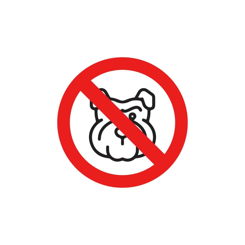 Prohibition Dog Icon EPS 10 vector