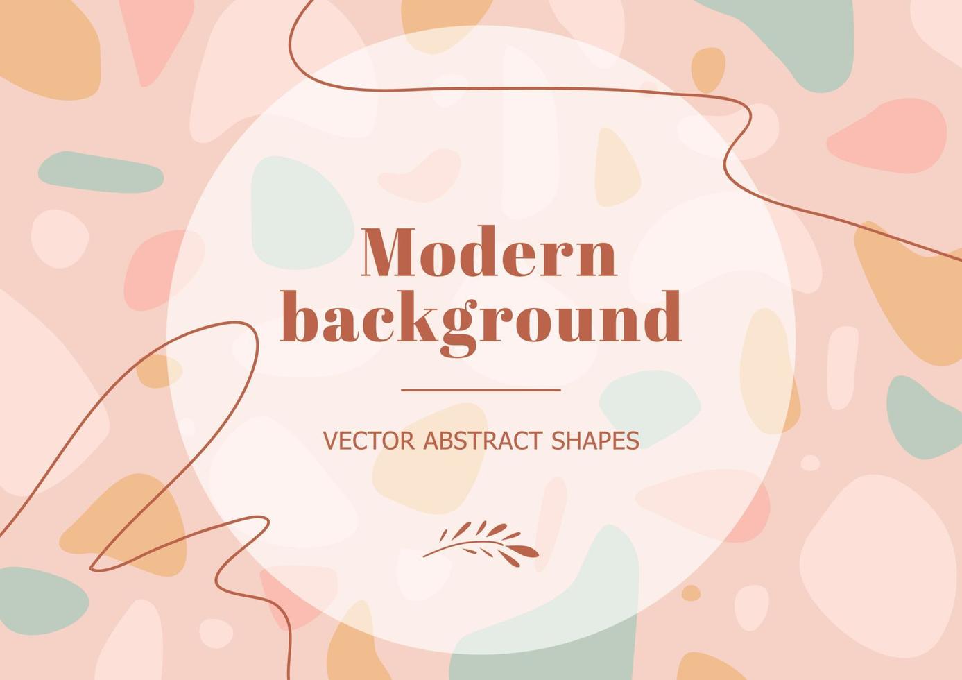 Stylish template with terrazzo background in pastel colors. Modern background in minimalist style with space for text. Contemporary vector Illustration