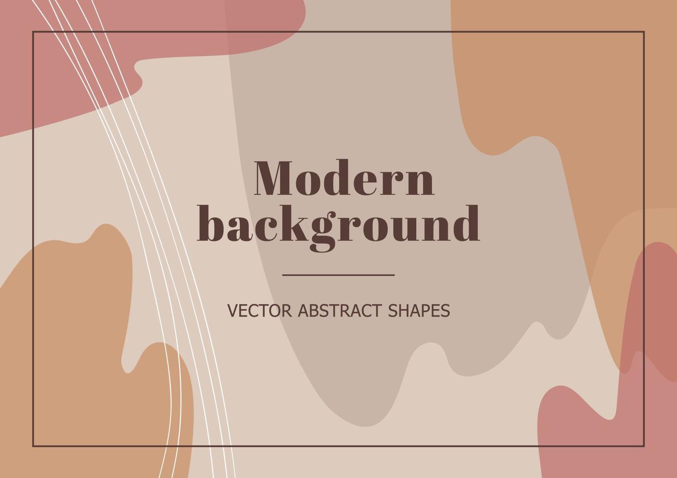 Fashion stylish template with organic abstract shapes and line in neutral colors. Minimal background with space for text. Modern vector Illustration for branding design