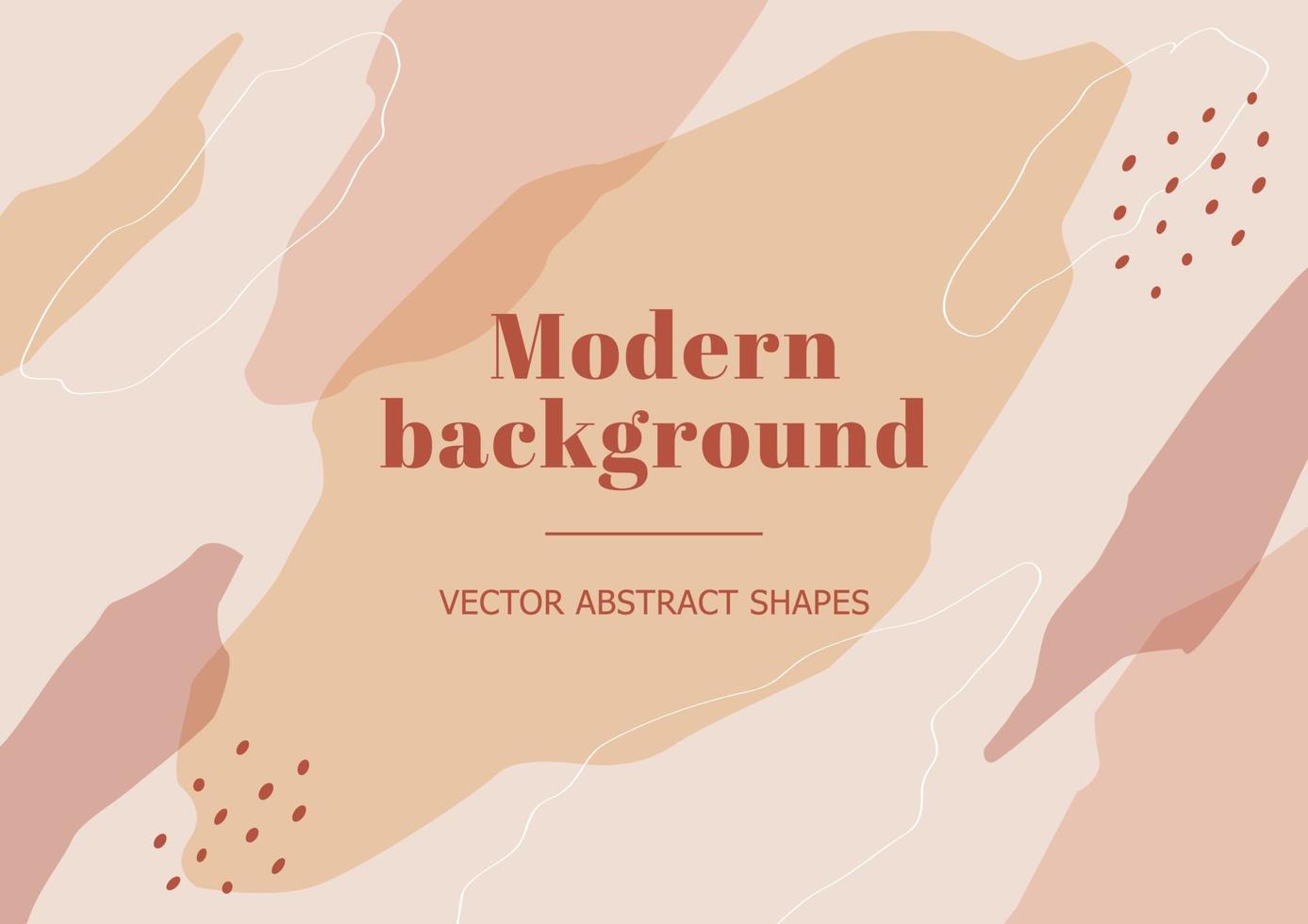 Fashion stylish template with organic abstract shapes and line in nude pastel colors. Neutral beige background in Bauhaus style. Contemporary collage for beauty branding design. Vector Illustration