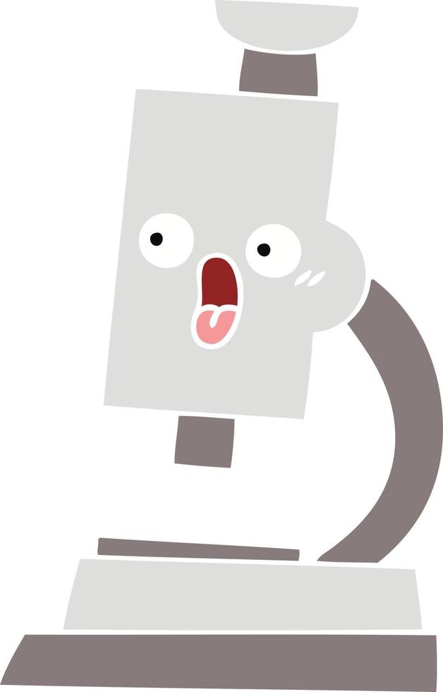 flat color retro cartoon microscope vector