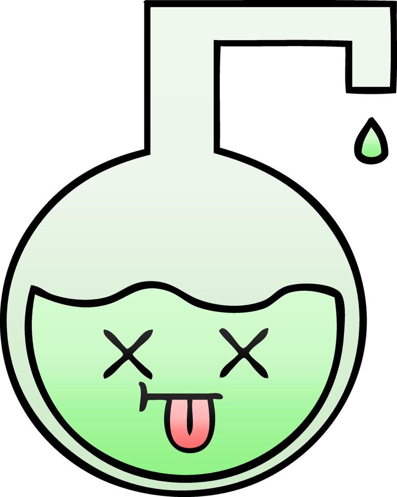 gradient shaded cartoon science experiment vector