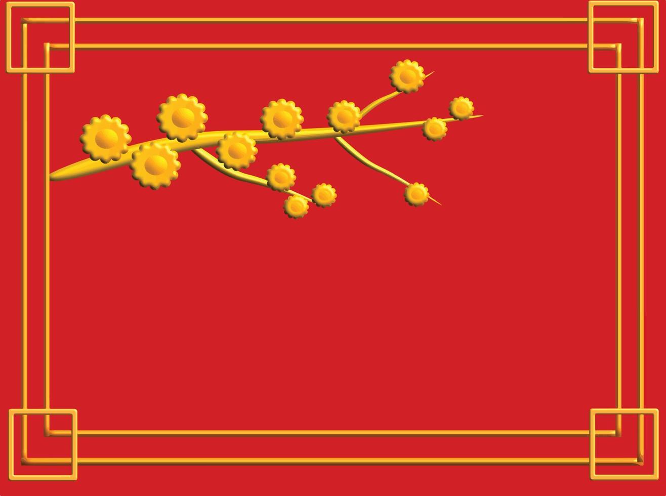 rojo rosa naranja amarillo dorado árbol marco fondo papel pintado vaciar sin expresion ornato ornamento feliz año nuevo chino zodíaco tigre asia suerte riqueza rico fuerte tailandia corea taiwán hong kong país vector