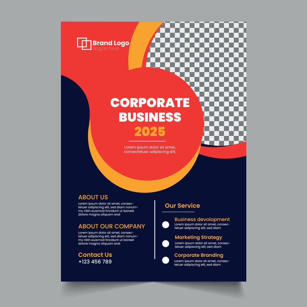 Corporate Business Flyer Template, Business flyer layout template in A4 size. Modern Brochure template cover design, annual report, poster with geometric lines for business market on white background vector