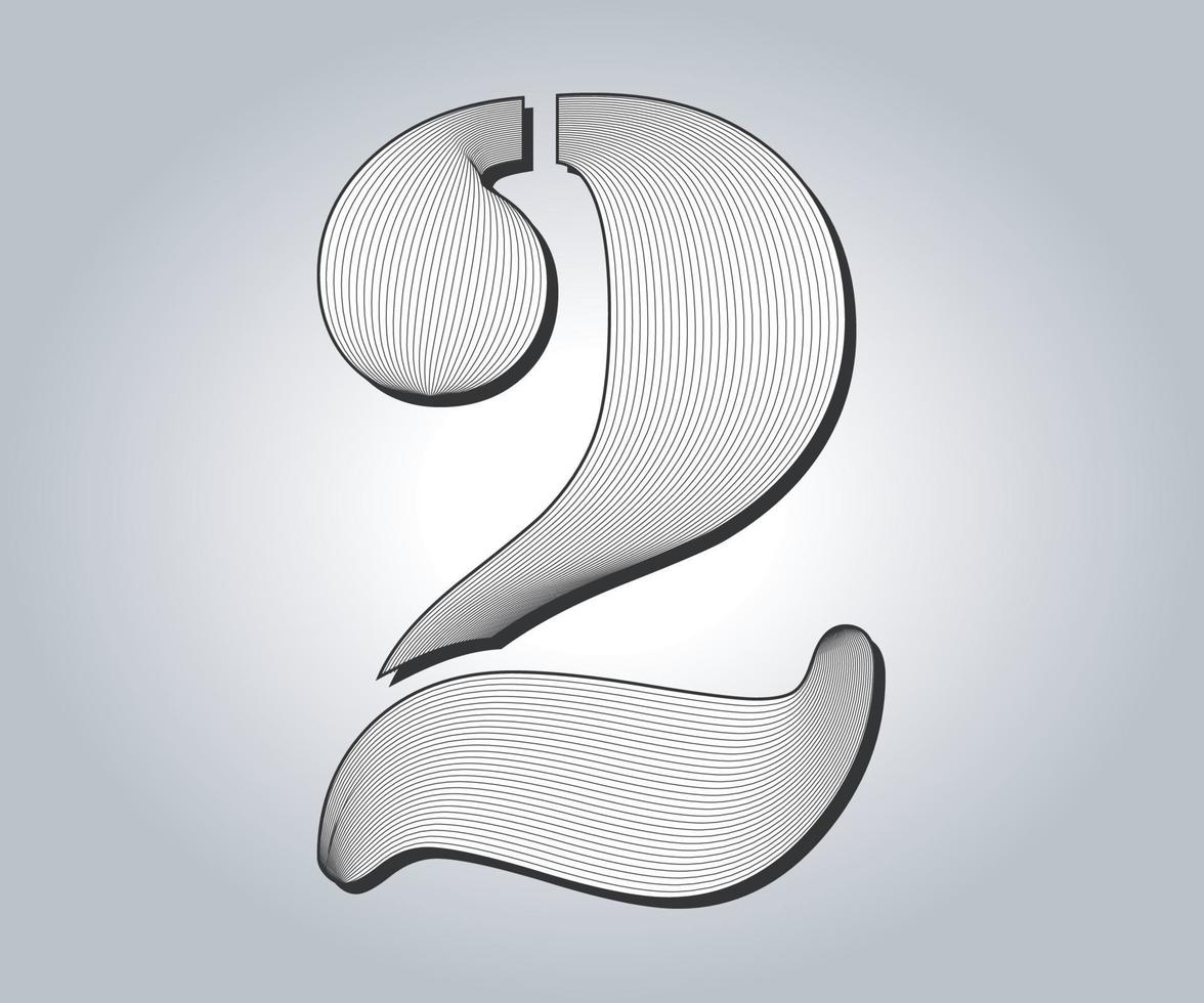 2, Numeric Guilloche Design vector