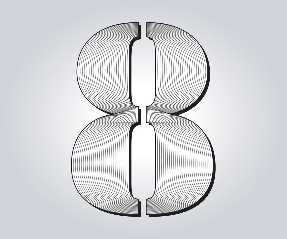 8, Numeric Guilloche Design vector