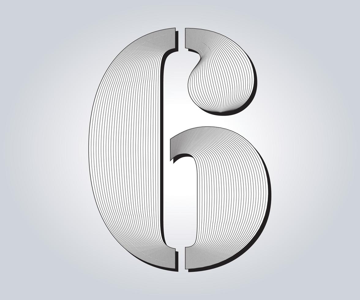 6 Numeric Guilloche Design vector