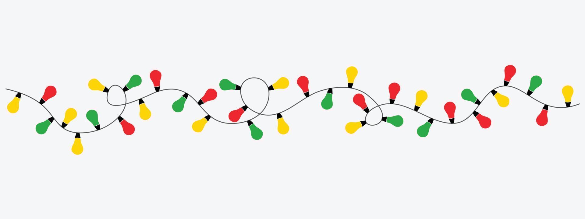 Christmas lights isolate on white background. vector