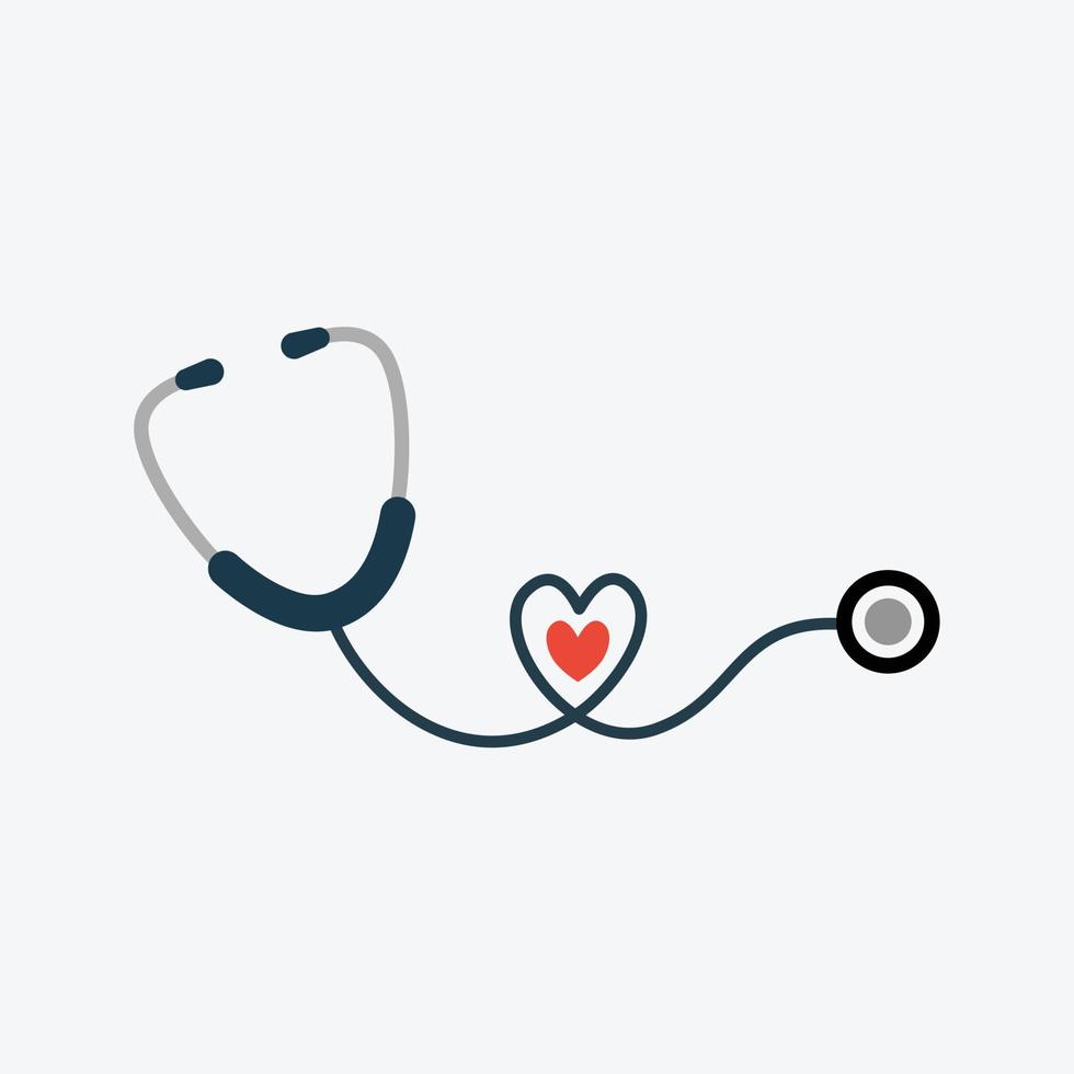Stethoscope heart icon isolate on white background. vector