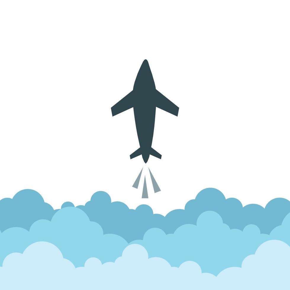 Plane flying with cloud on white background. vector