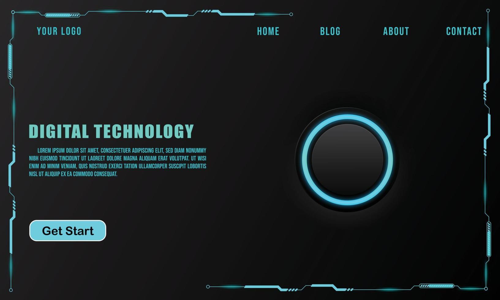 technology concept for web banner template or brochure , Blue colour. vector