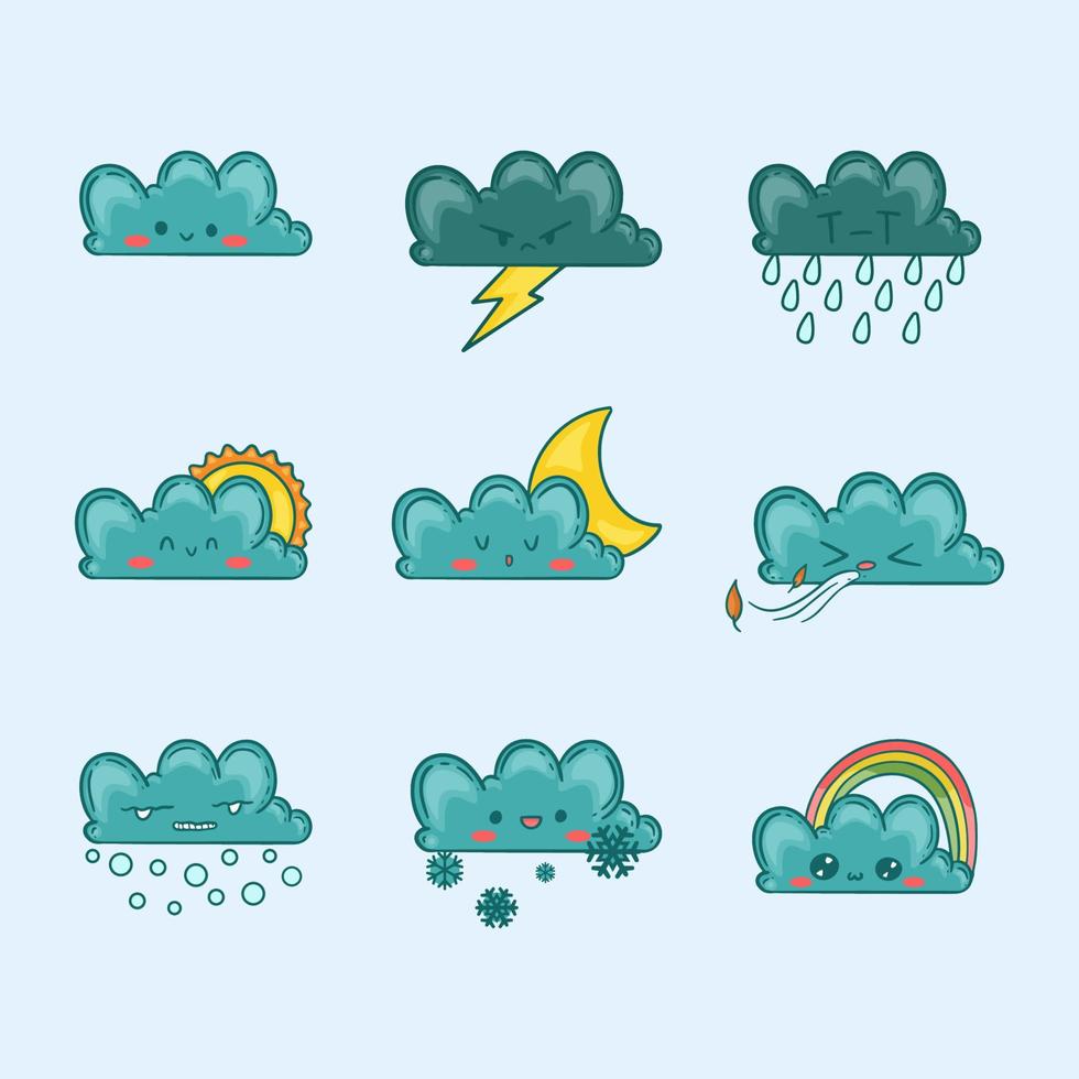 Kawaii Doodle Cloud Icon vector