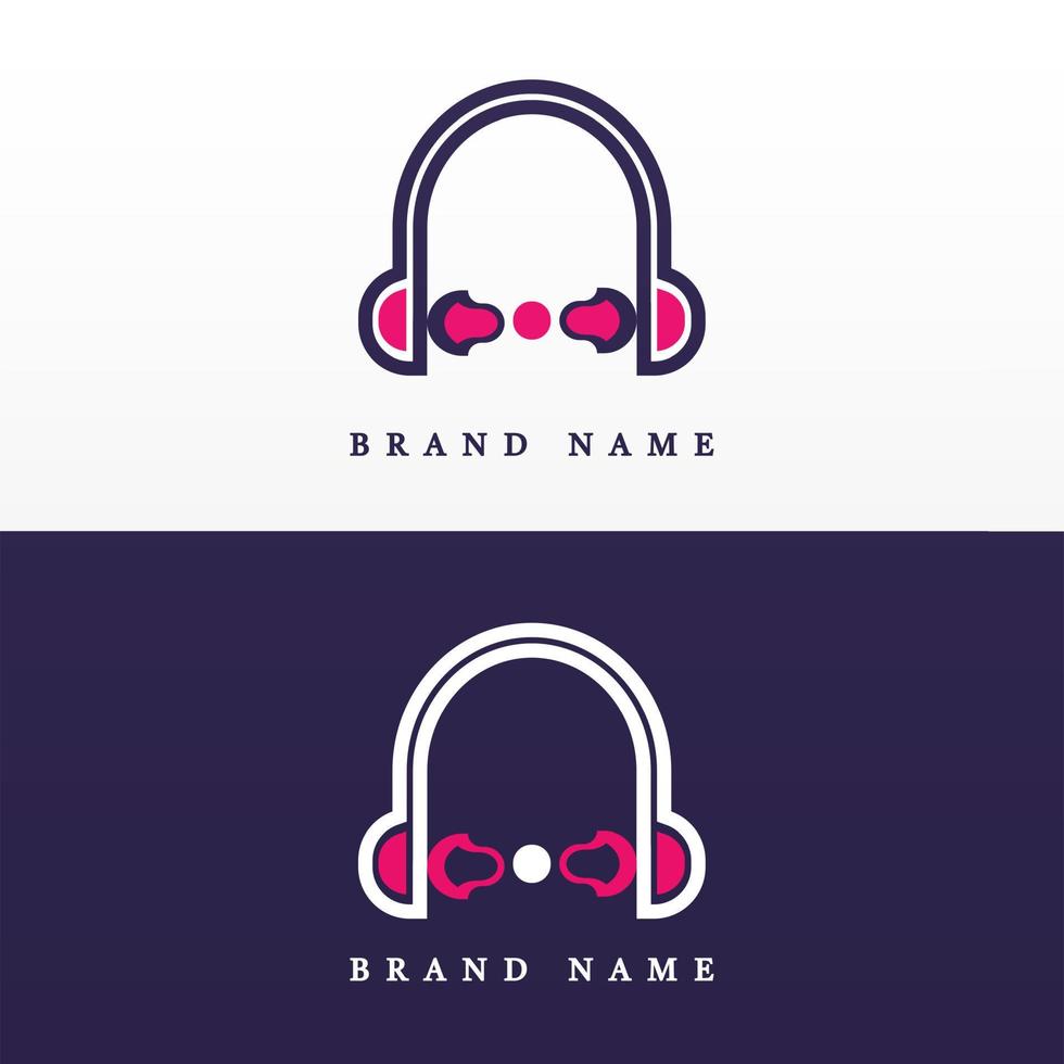 conjunto de letras un logotipo de auriculares vector