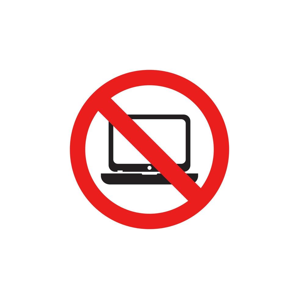 Prohibition Laptop Icon EPS 10 vector