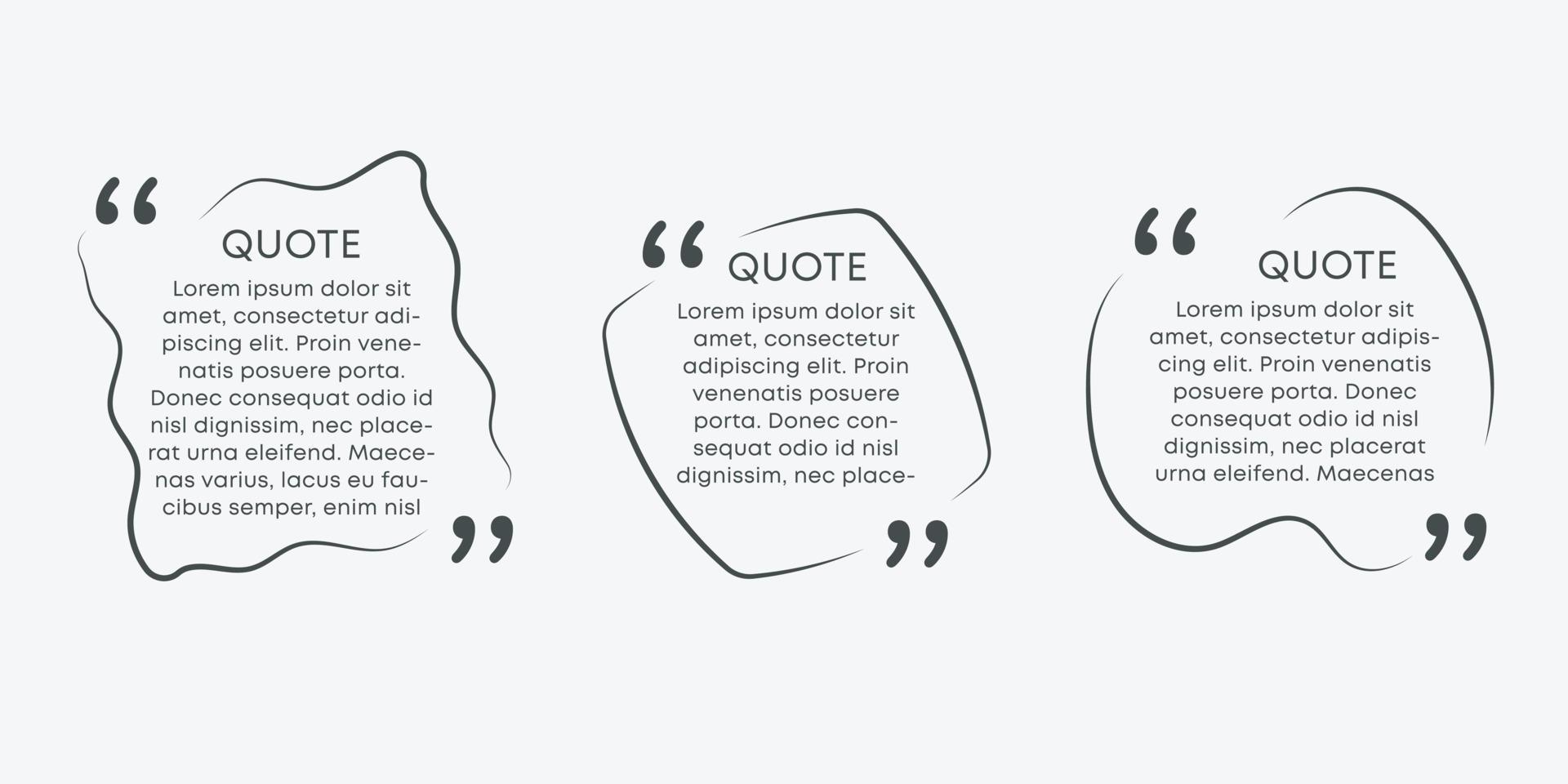 Flat quote box frame collection vector