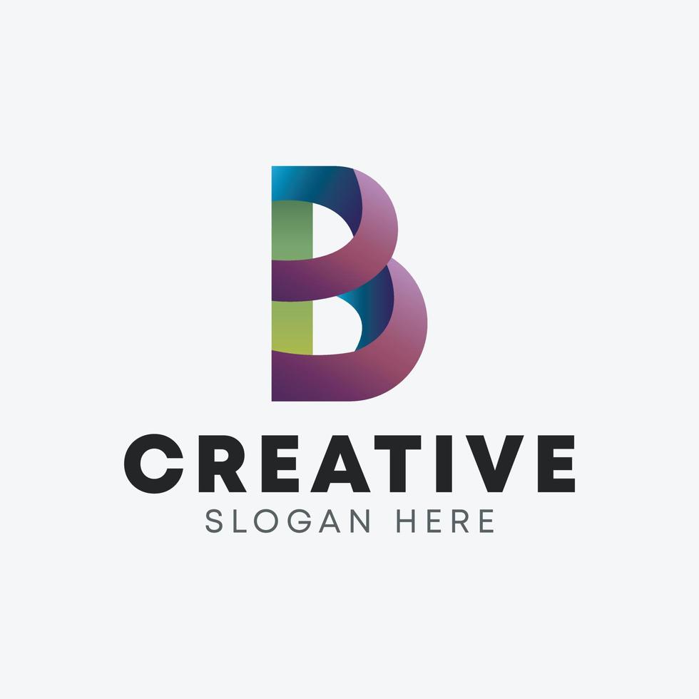 b diseño de logotipo abstracto vector