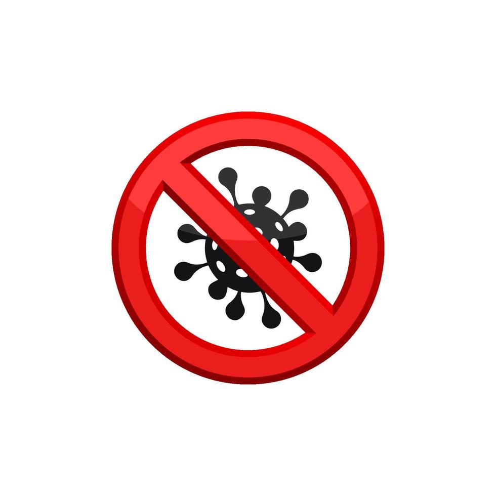 prohibición virus icono eps 10 vector