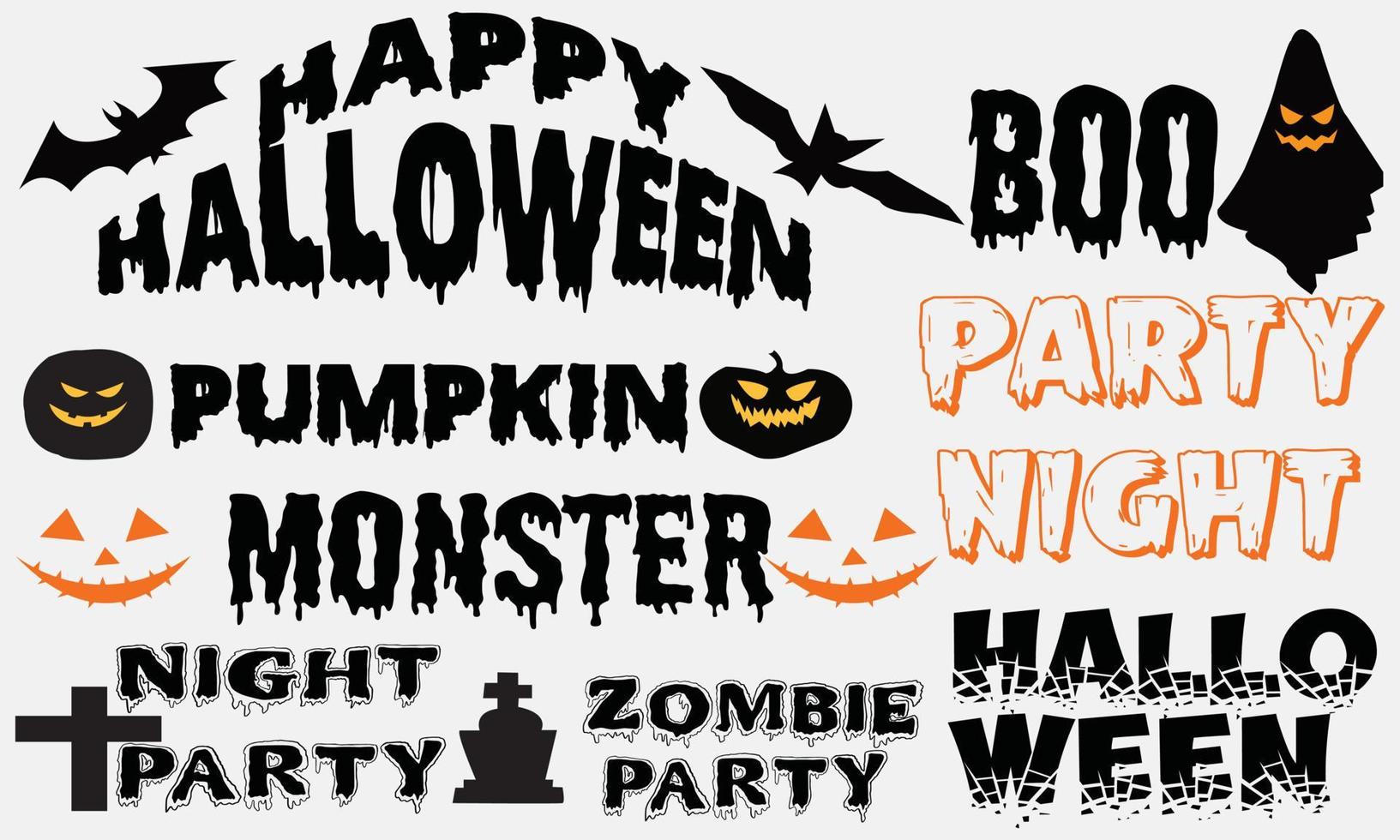 diseño de paquete de diseño de svg de halloween feliz noche de fiesta de halloween vector