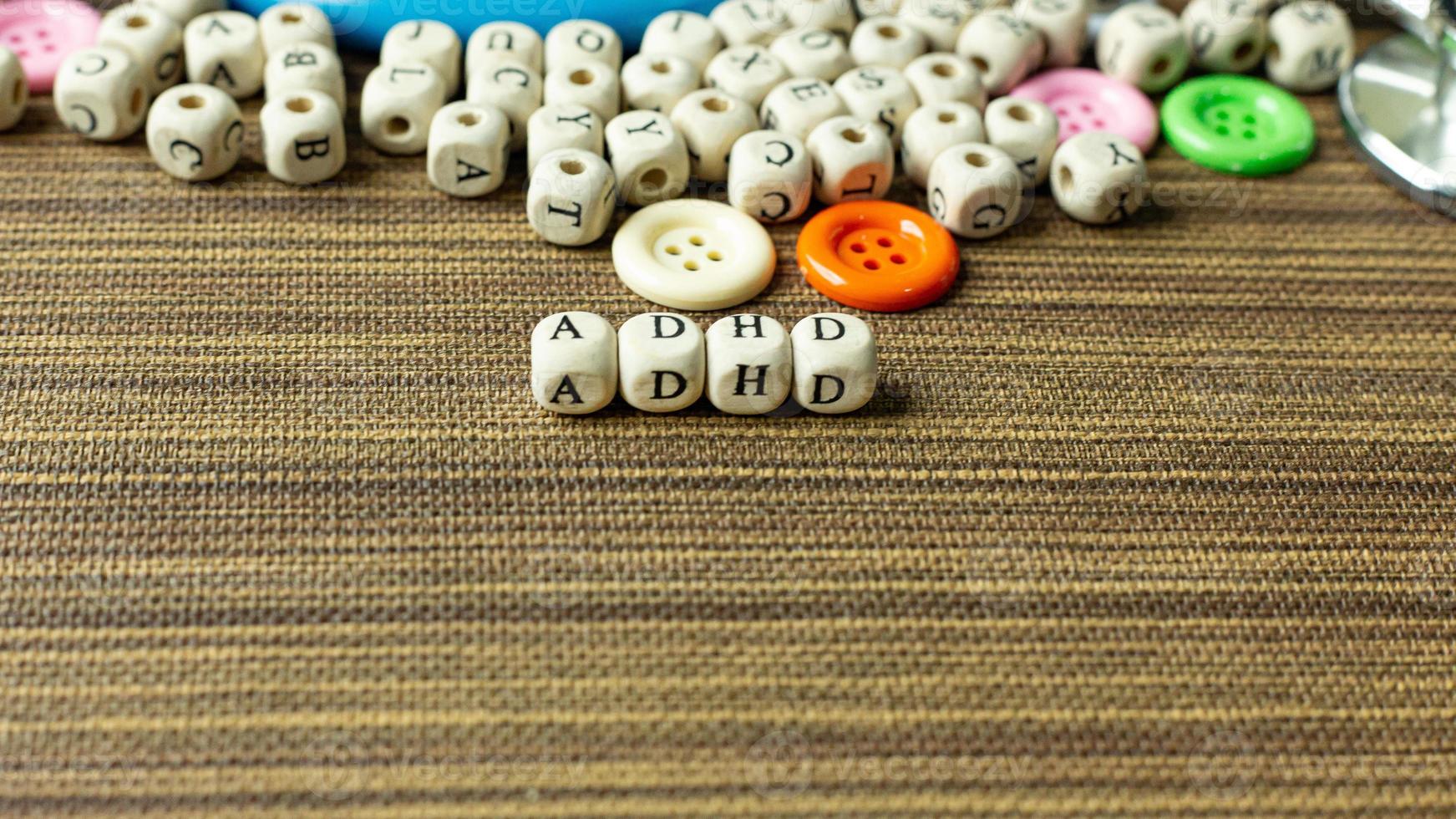 adhd para el concepto de conciencia de salud mental. foto