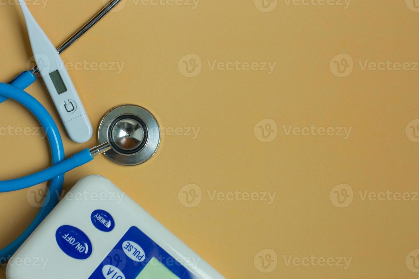 Flat Lay medical tools top view space idea photo