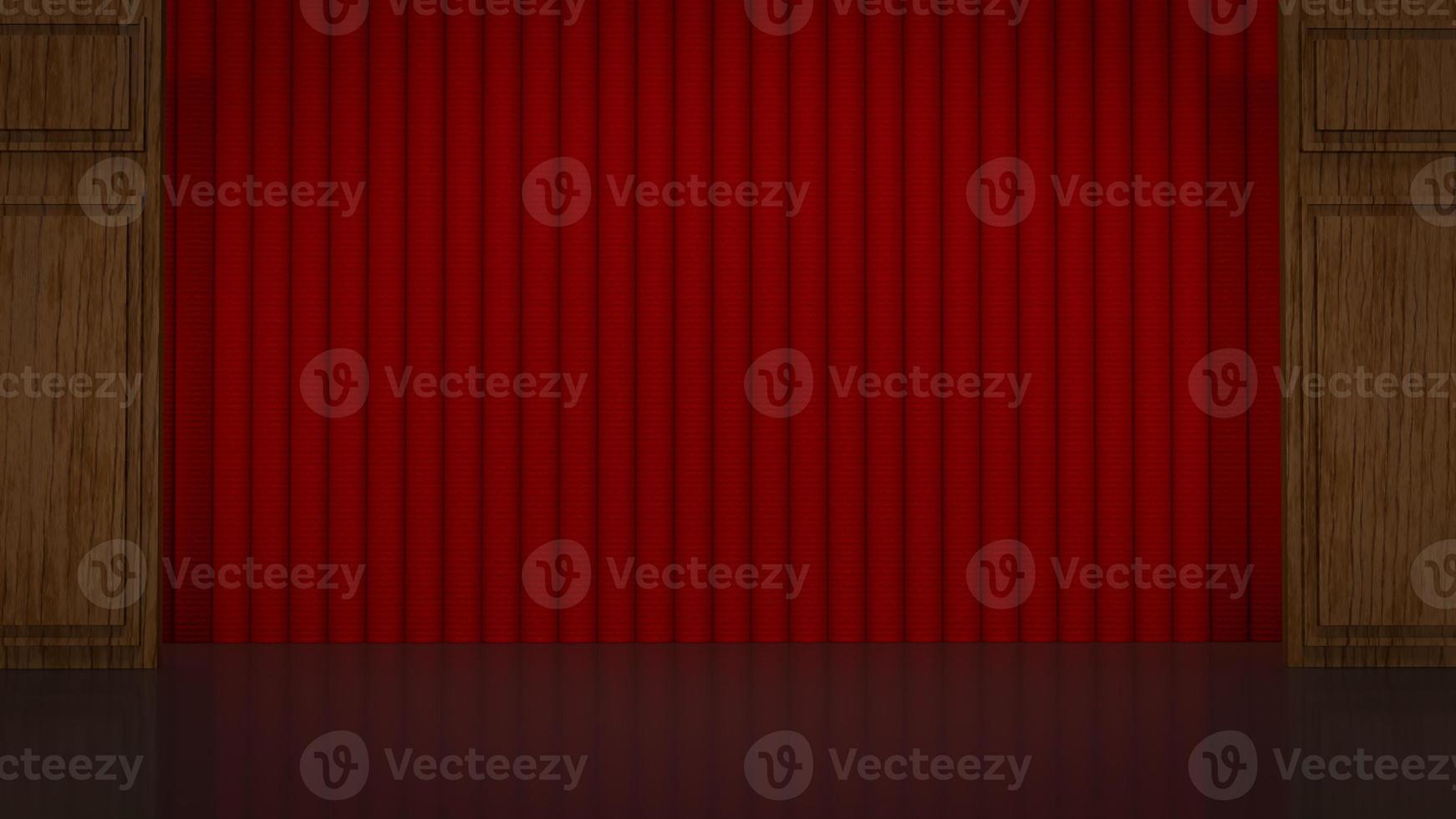 The red curtain on stage for background 3d rendering. photo