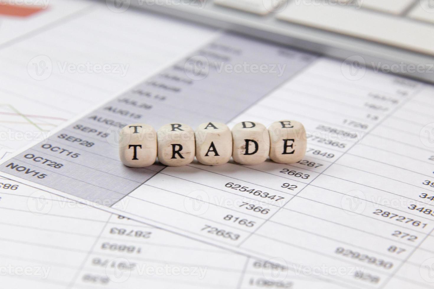 The Trade word on wood cube business content image. photo