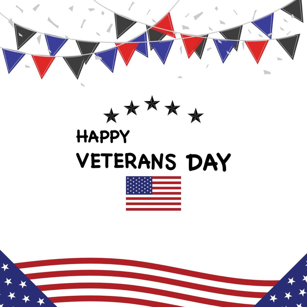 Happy Veterans day on white background. vector