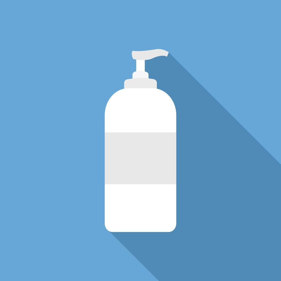 Hand sanitizer icon isolated on blue background. vector