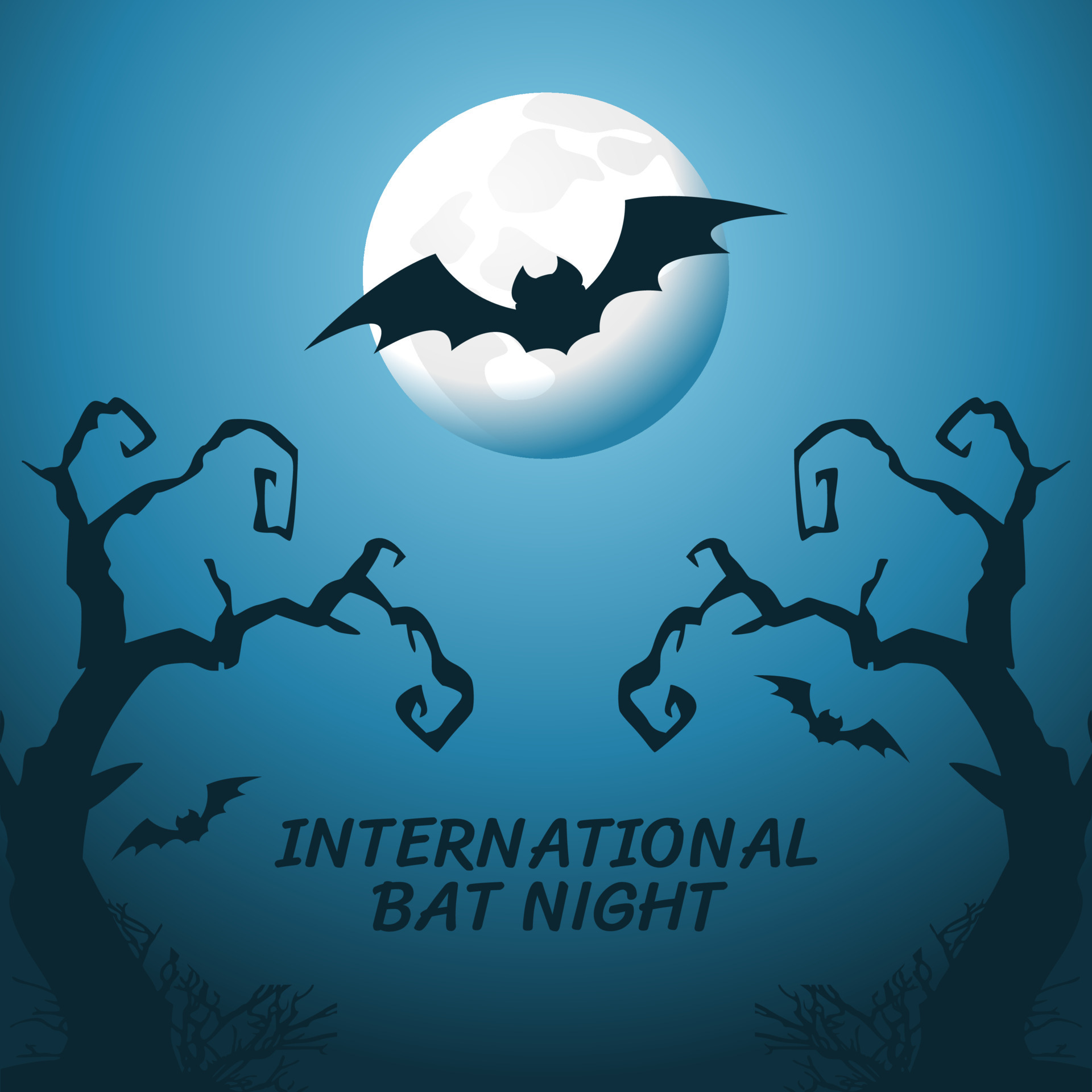 vector graphic of international bat night good for international bat