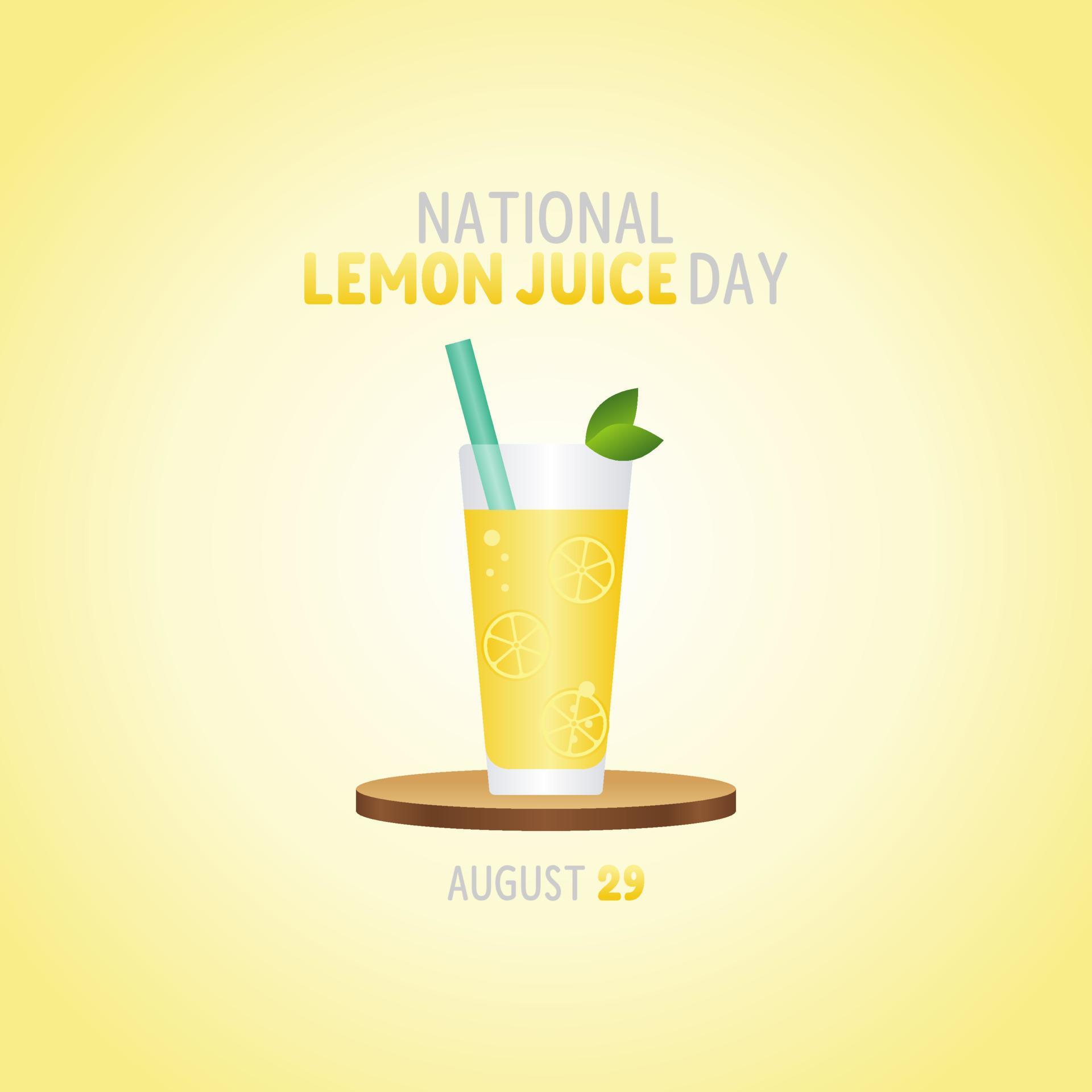 vector graphic of national lemon juice day good for national lemon