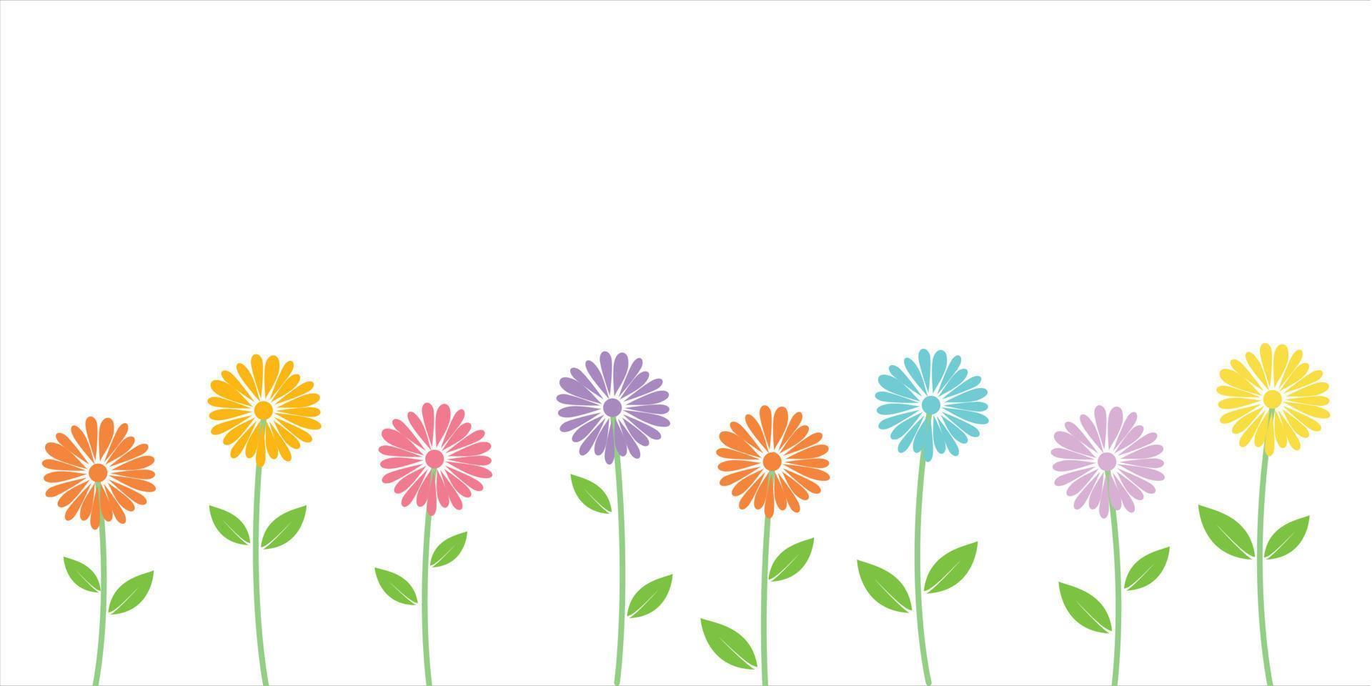spring flowers isolated on white background. vector