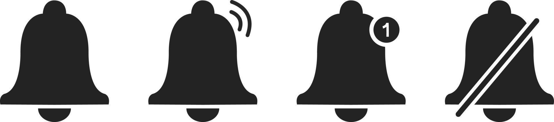 Notification bell icons isolate on white background. vector