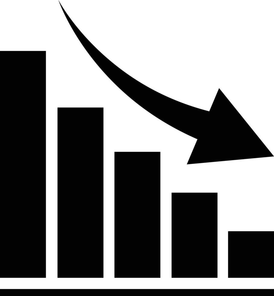 graph chart downtrend isolate on white background. vector