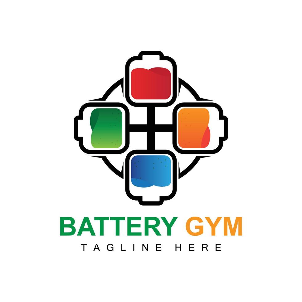 Battery Logo Design, Technology Charging Illustration, Company Brand Vector