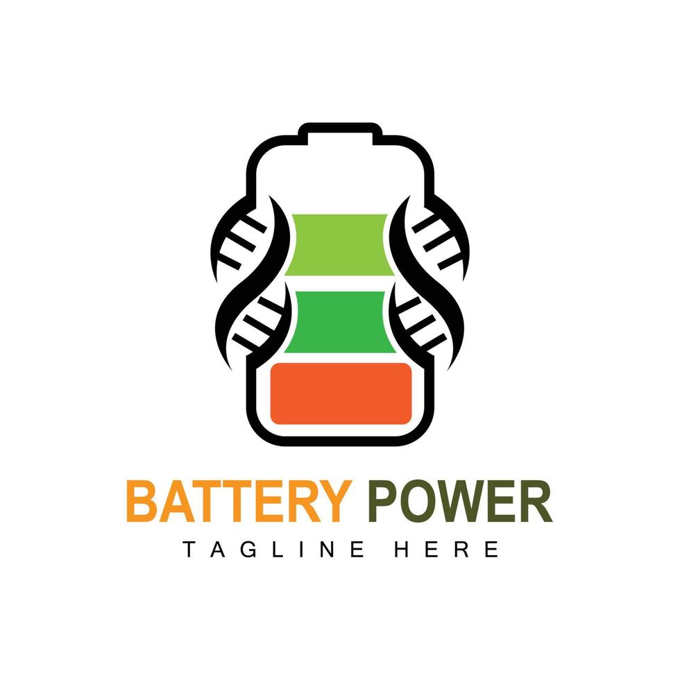 Battery Logo Design, Technology Charging Illustration, Company Brand Vector