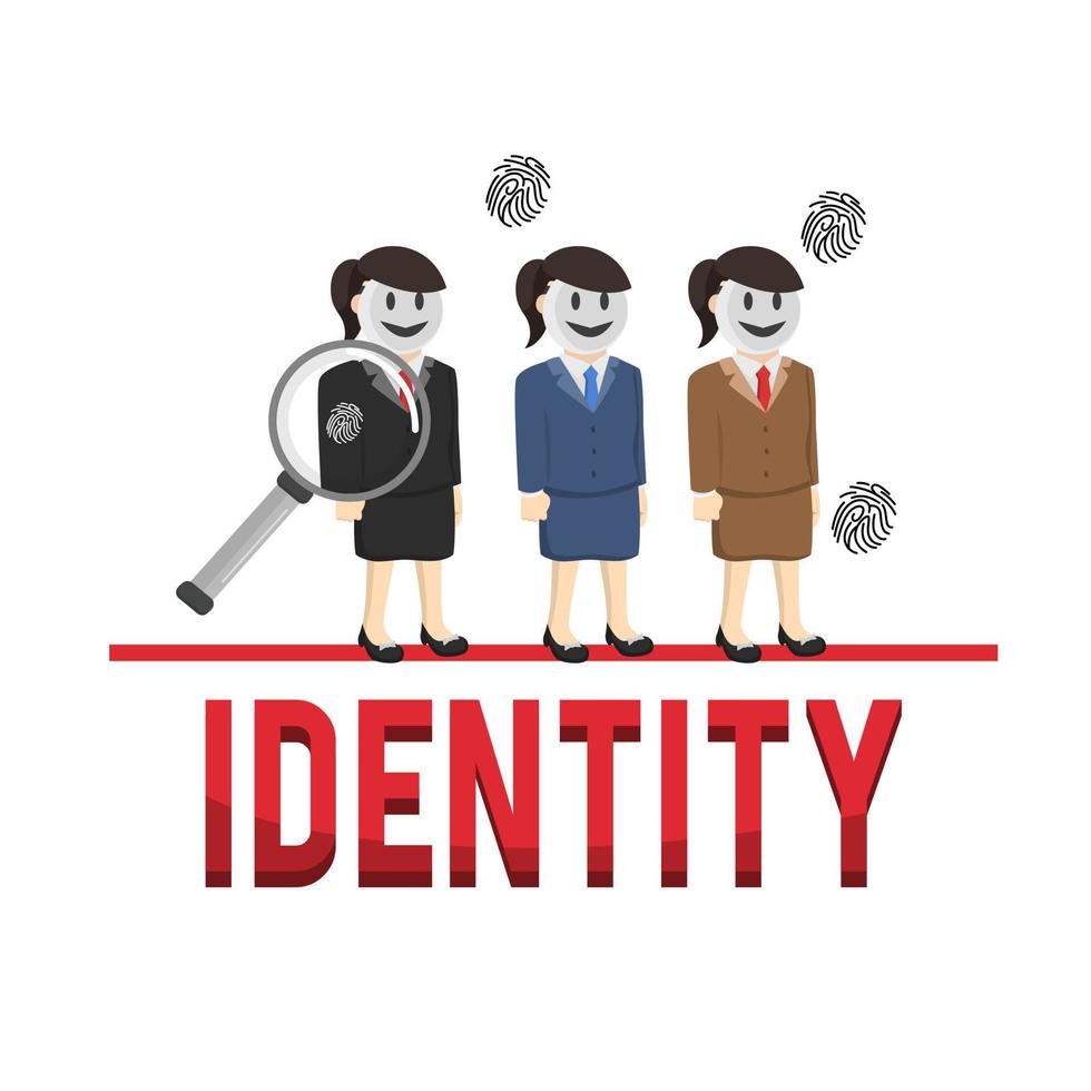 business woman secretary identity design character on white background vector