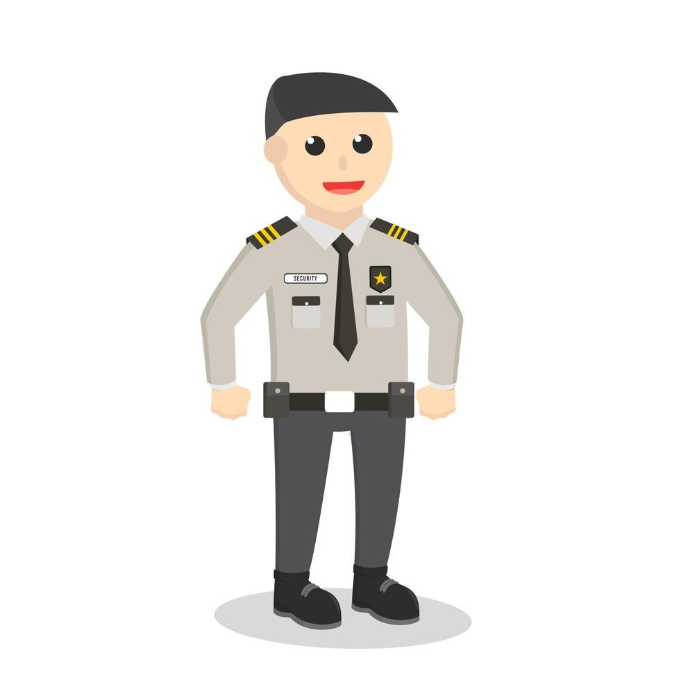 security officer standing posedesign character on white background vector