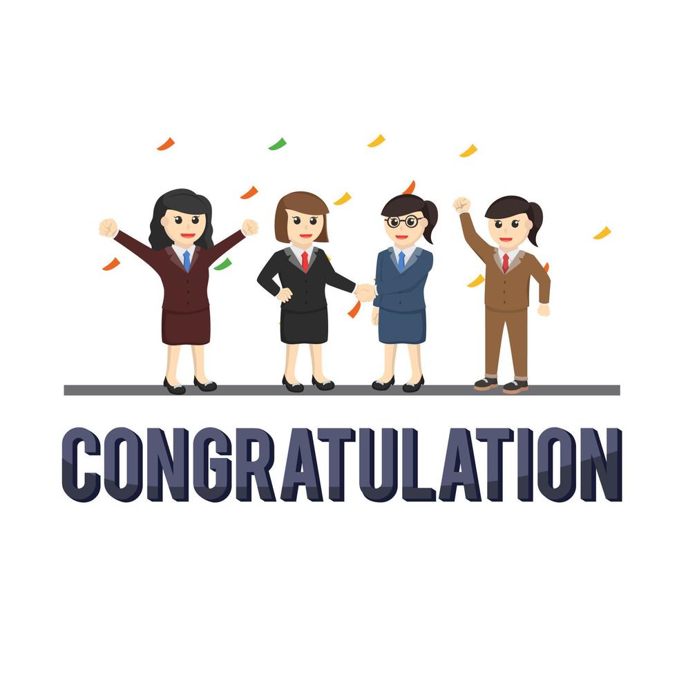 business woman secretary congratulation design character on white background vector