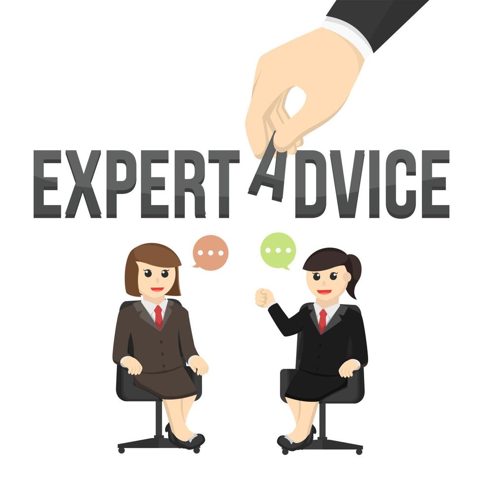 business woman secretary expert advice design character people on white background vector