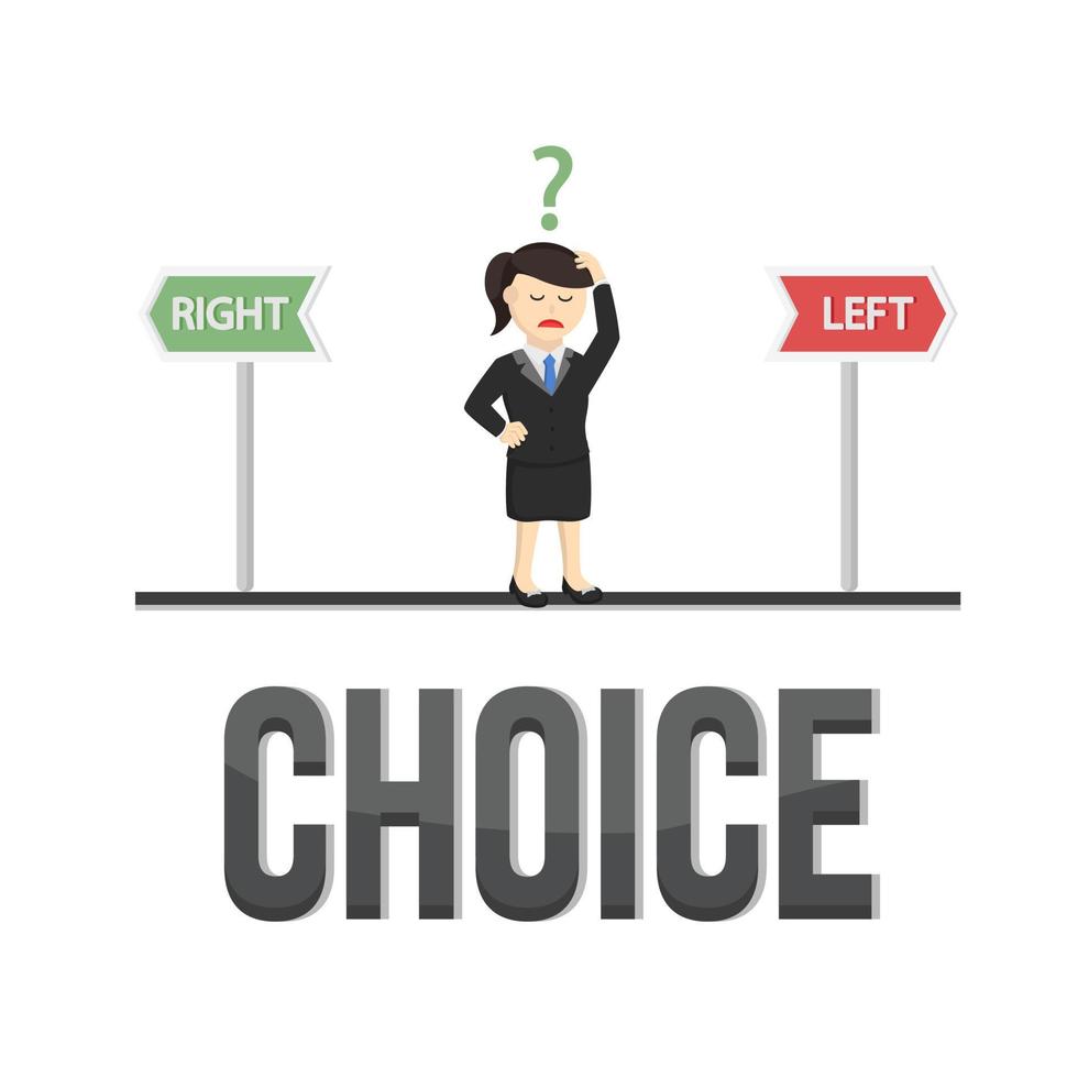 business woman choice design character on white background vector